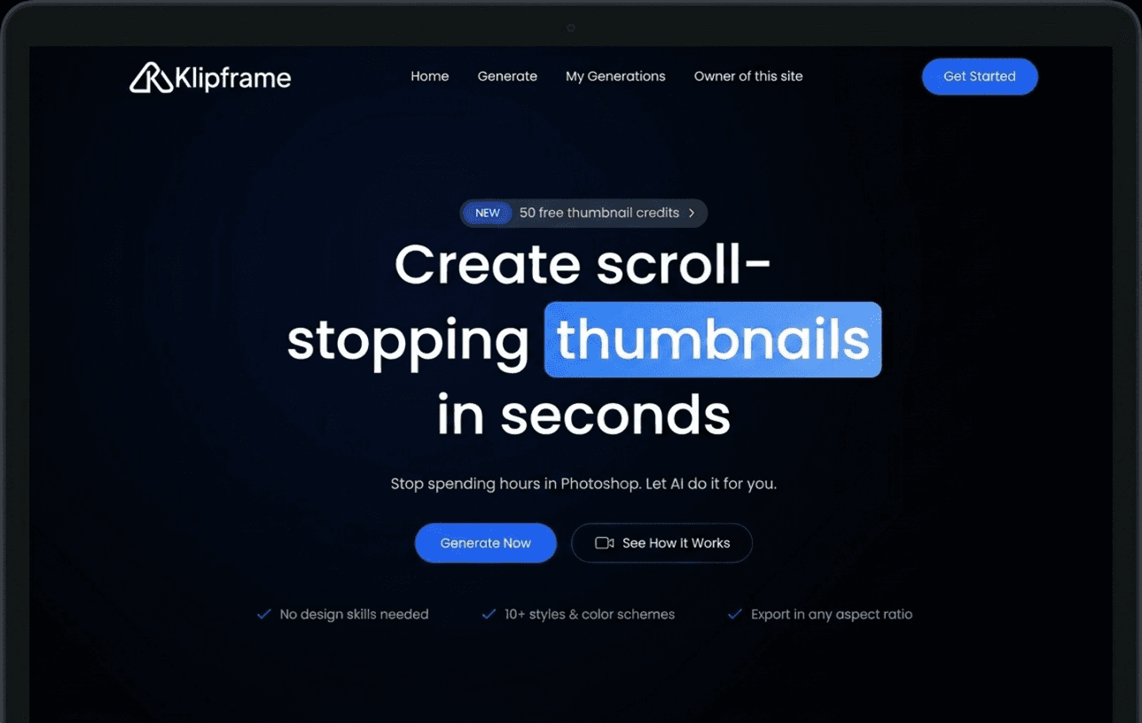 KlipFrame - AI Thumbnail Generator