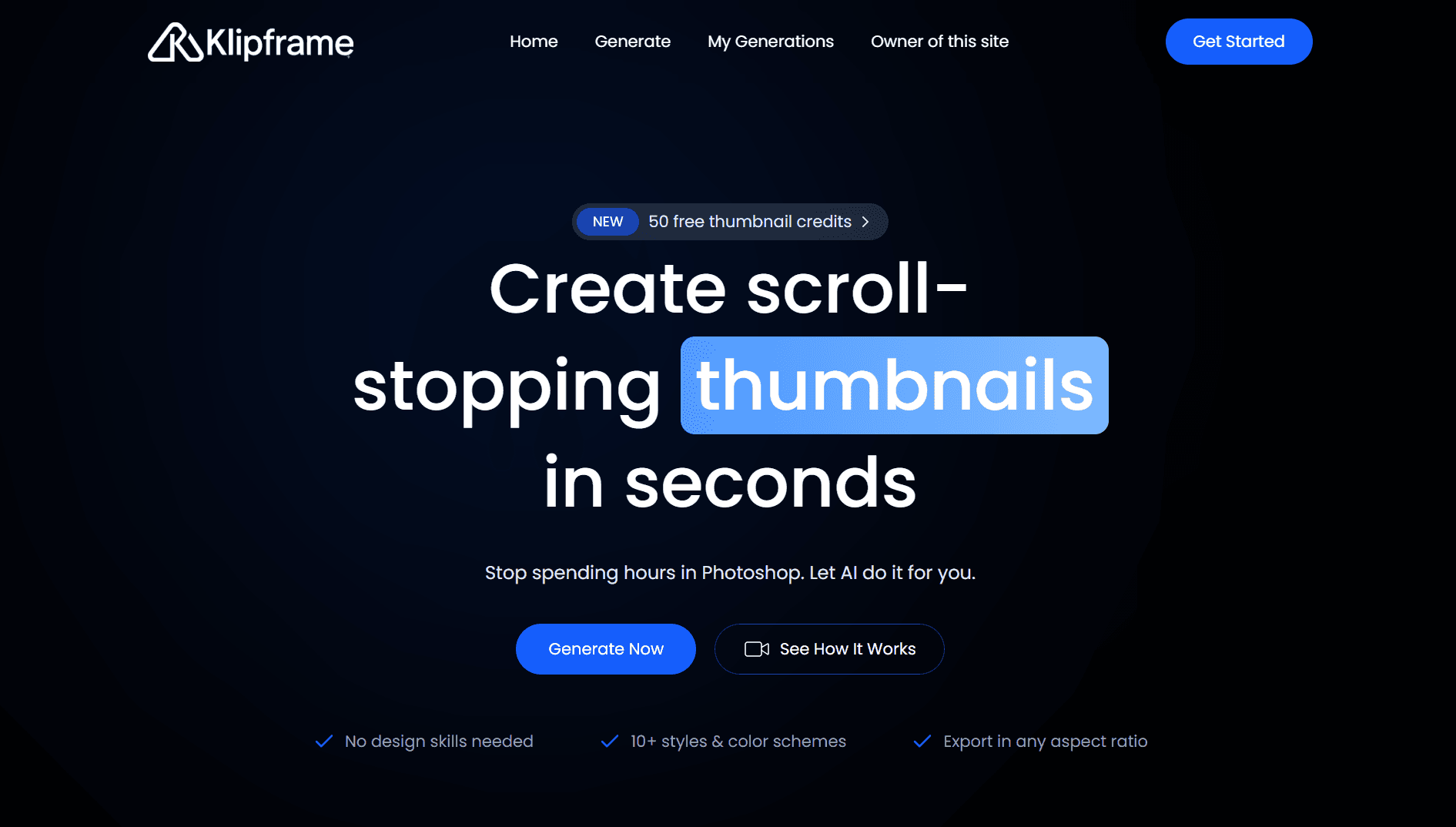 KlipFrame - AI Thumbnail Generator
